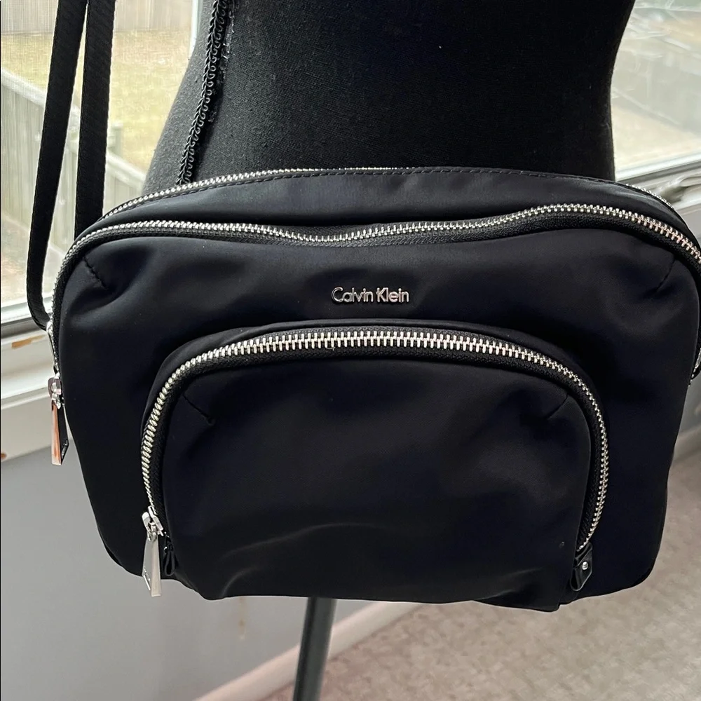 Calvin Klein Black Crossbody with Silver Accents - Picture 2 of 10